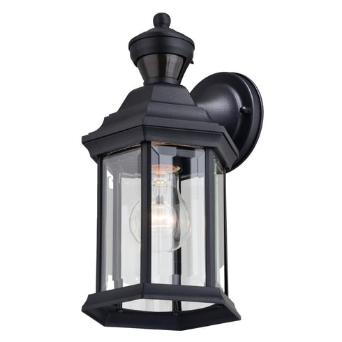 Vaxcel Auburn Dualux 6.25 in. Outdoor Motion Sensor Wall Light in Textured Black Model: T0731