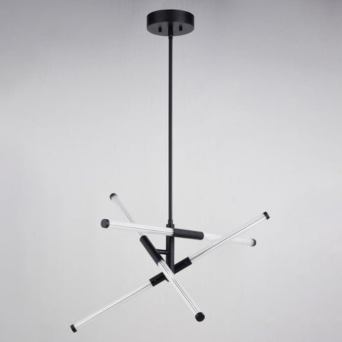 Vaxcel Avalon 27 in. W 6 Light LED Pendant in Matte Black Model: P0425