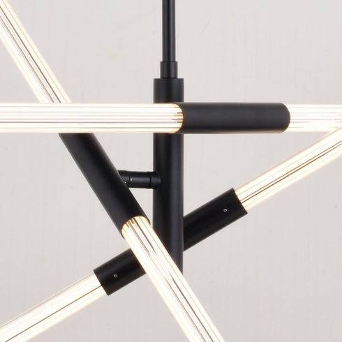 Vaxcel Avalon 27 in. W 6 Light LED Pendant in Matte Black Model: P0425