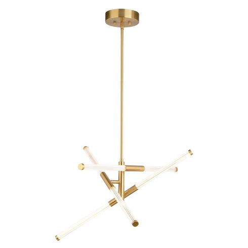 Vaxcel Avalon 27 in. W 6 Light LED Pendant in Muted Brass Model: P0426