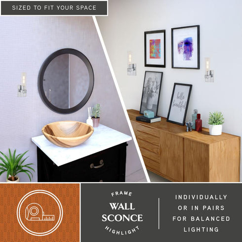 Vaxcel Bari 13 in.H Wall Light in Chrome Model: W0501