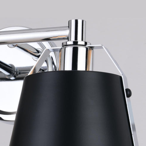 Vaxcel Barrington 16 in. 2 Light Vanity in Matte Black and Chrome Model: W0423