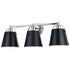 Vaxcel Barrington 24.25 in. 3 Light Vanity in Matte Black and Chrome Model: W0424