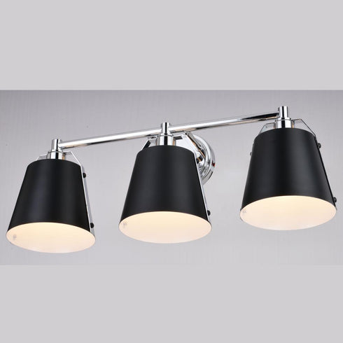 Vaxcel Barrington 24.25 in. 3 Light Vanity in Matte Black and Chrome Model: W0424