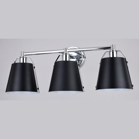 Vaxcel Barrington 24.25 in. 3 Light Vanity in Matte Black and Chrome Model: W0424