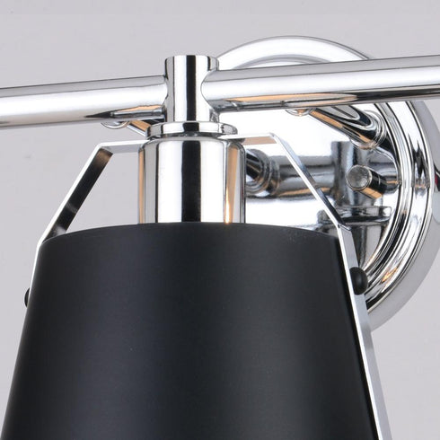 Vaxcel Barrington 24.25 in. 3 Light Vanity in Matte Black and Chrome Model: W0424