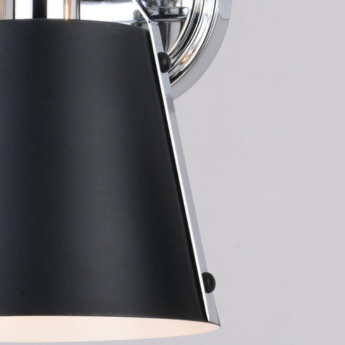 Vaxcel Barrington 24.25 in. 3 Light Vanity in Matte Black and Chrome Model: W0424