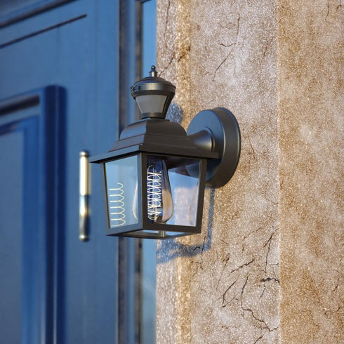 Vaxcel Bedford Dualux 5.25 n. Outdoor Motion Sensor Wall Light in Textured Black Model: T0732