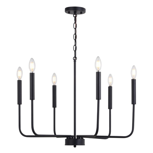 Vaxcel Belden 26 in. 6 Light Chandalier Matte in Black Model: H0297