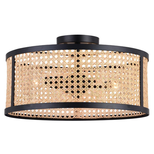 Vaxcel Berens 15.5 in. 3 Light Semi Flush Mount in Matte Black Model: C0289
