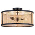 Vaxcel Berens 15.5 in. 3 Light Semi Flush Mount in Matte Black Model: C0289