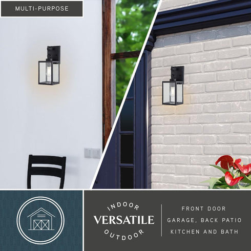 Vaxcel Berkley 6 in. W Outdoor Wall Light in Textured Black Model: T0771