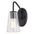 Vaxcel Beverly 1 Light Wall Light in Matte Black Model: W0441