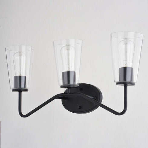 Vaxcel Beverly 3 Light Vanity in Matte Black Model: W0440