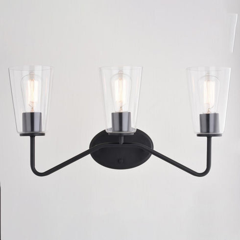 Vaxcel Beverly 3 Light Vanity in Matte Black Model: W0440