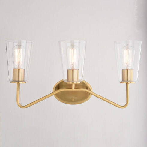Vaxcel Beverly 3 Light Vanity in Muted Brass Model: W0442