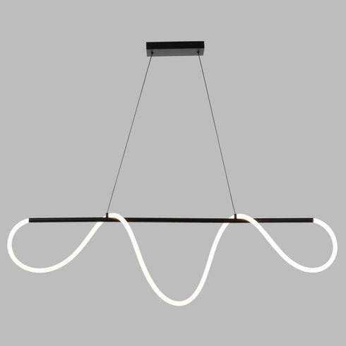 Vaxcel Bowman 57.5 in. W LED Linear Chandelier in Matte Black Model: H0303