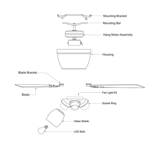 Vaxcel Brayton 52 in Ceiling Fan in White Model: F0117