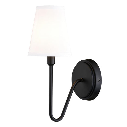Vaxcel Briar 1 Light Wall Light in Matte Black Model: W0474