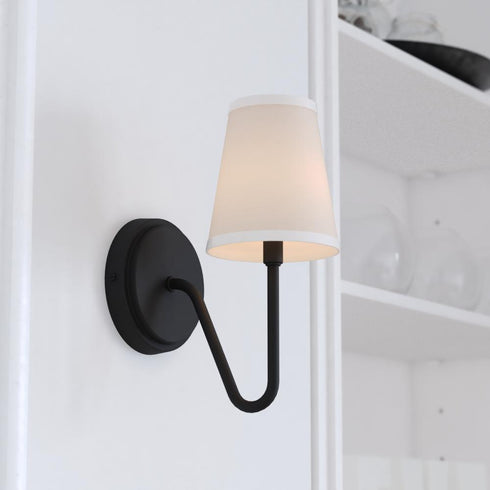 Vaxcel Briar 1 Light Wall Light in Matte Black Model: W0474