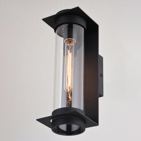 Vaxcel Brighton Park 14 in. H Outdoor Wall Light in Textured Black Model: T0711