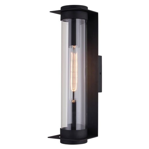 Vaxcel Brighton Park 18 in. H Outdoor Wall Light in Textured Black Model: T0712