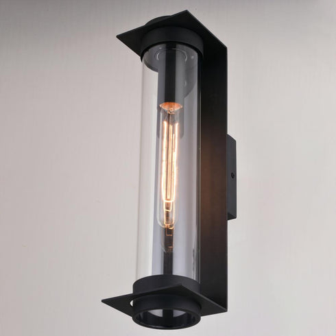 Vaxcel Brighton Park 18 in. H Outdoor Wall Light in Textured Black Model: T0712