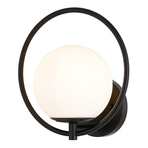 Vaxcel Bucktown 9.75 in. H 1 Light Wall Light in Matte Black Model: W0476