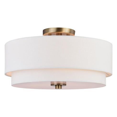 Vaxcel Burnaby 16 in Semi Flush Mount in Matte Brass Model: C0280