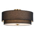 Vaxcel Burnaby 20.5 in. 4 Light Semi Flush in Matte Brass with Black Fabric Model: C0308