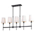 Vaxcel Camden 45.5 in 5 Light Linear Chandelier in Matte Black Model: H0289