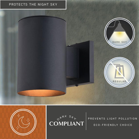 Vaxcel Chiasso 1 Light 7.25 in.H Dusk to Dawn Outdoor Wall Light in Textured Black Model: T0739