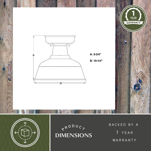 Vaxcel Cody 10.25 in. W Outdoor Semi Flush Mount in Oil Rubbed Bronze and Light Gold Model: T0770