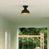 Vaxcel Cody 10.25 in. W Outdoor Semi Flush Mount in Oil Rubbed Bronze and Light Gold Model: T0770