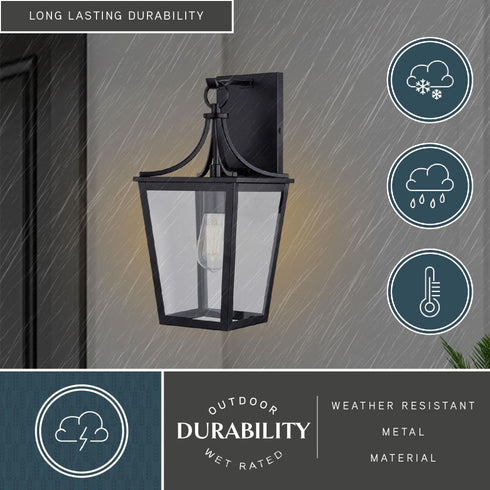 Vaxcel Cottage Grove 7.5 in. W Outdoor Wall Light in Matte Black Model: T0774