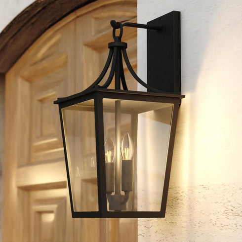 Vaxcel Cottage Grove 9 in. W Outdoor Wall Light in Matte Black Model: T0775