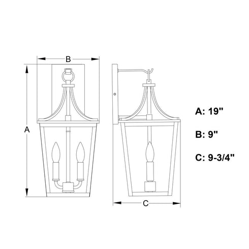 Vaxcel Cottage Grove 9 in. W Outdoor Wall Light in Matte Black Model: T0775