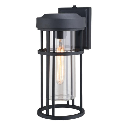 Vaxcel Crestline 6.5 in Outdoor Wall Light in Textured Black Model: T0742