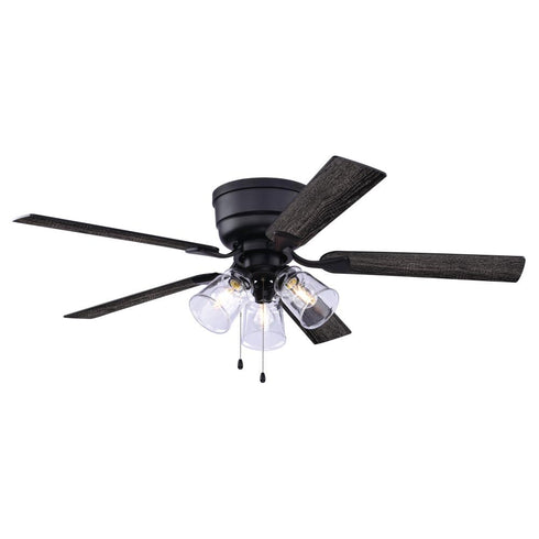 Vaxcel Cromwell 52 in. Ceiling Fan with Pull Chain and Remote in Matte Black Model: F0128