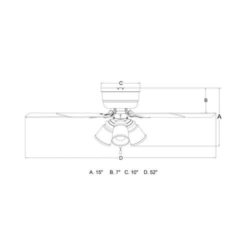 Vaxcel Cromwell 52 in. Ceiling Fan with Pull Chain and Remote in Matte Black Model: F0128