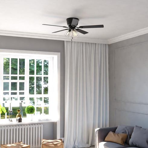 Vaxcel Cromwell 52 in. Ceiling Fan with Pull Chain and Remote in Matte Black Model: F0128