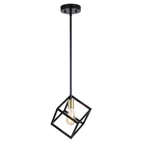 Vaxcel Deering 9 in 1 Light Mini Pendant in Matte Black and Satin Brass Model: P0401
