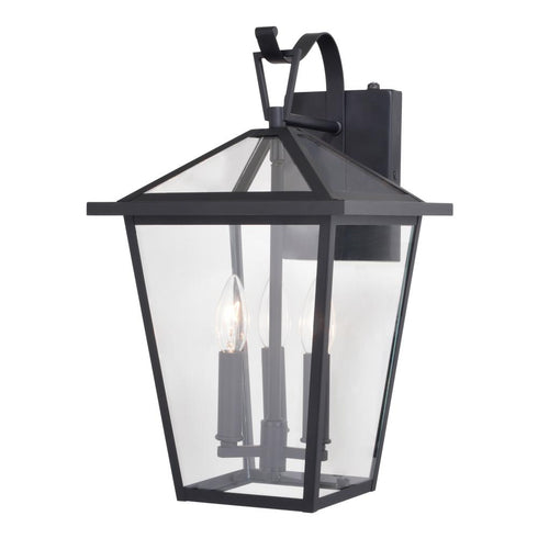 Vaxcel Derby 10 in 3 Light Outdoor Wall Light in Matte Black Model: T0718