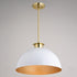 Vaxcel Devon 16 in. Pendant in Glossy White and Satin Brass Model: P0411