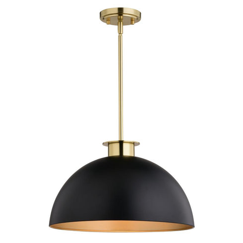 Vaxcel Devon 16 in. Pendant in Matte Black and Satin Brass Model: P0412
