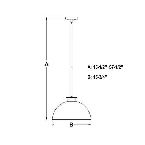 Vaxcel Devon 16 in. Pendant in Matte Black and Satin Brass Model: P0412