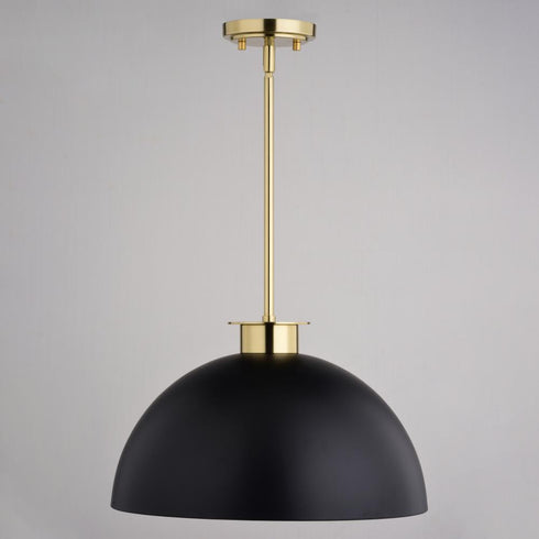 Vaxcel Devon 16 in. Pendant in Matte Black and Satin Brass Model: P0412