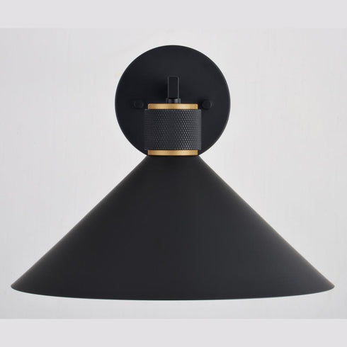 Vaxcel Dunbar 12 in Outdoor Wall Light in Matte Black and Gold Model: T0682