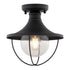 Vaxcel Dunlap 10 in. W Outdoor Semi Flush Mount in Textured Black Model: T0780