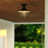 Vaxcel Dunlap 10 in. W Outdoor Semi Flush Mount in Textured Black Model: T0780